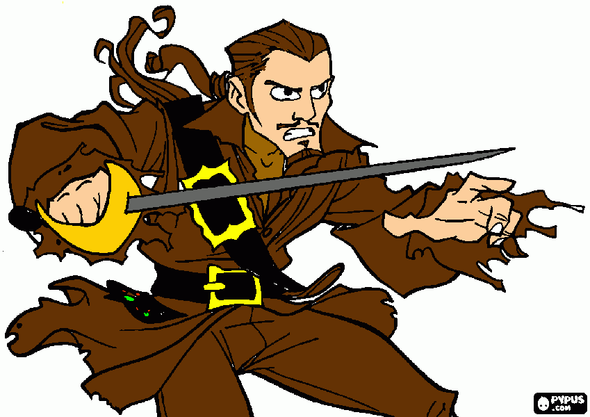 gratis malvorlagen Will Turner, der Fluch der Karibik