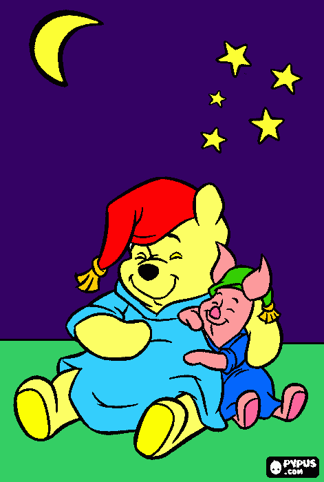 gratis malvorlagen Winnie Pooh schlafen