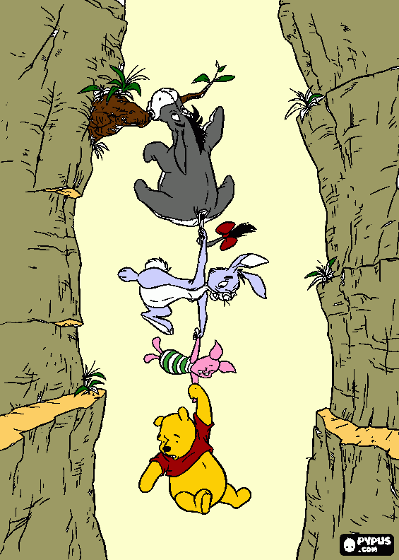 gratis malvorlagen Winnie Pooh Schlucht