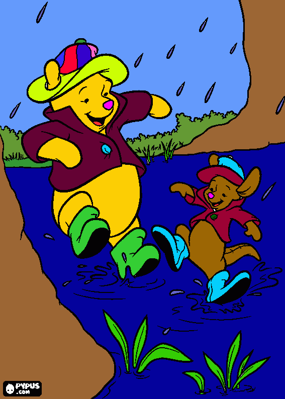 gratis malvorlagen Winnie Puuh und Ferkel