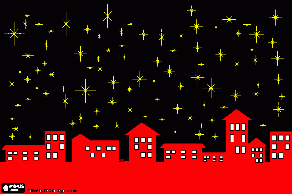 gratis malvorlagen Winternacht