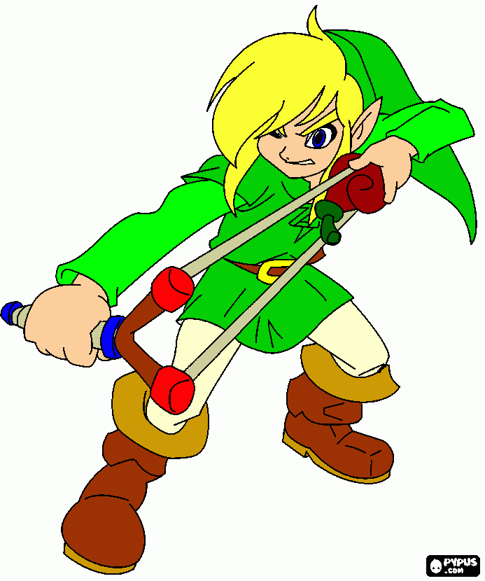 gratis malvorlagen Zelda FSA Link grün