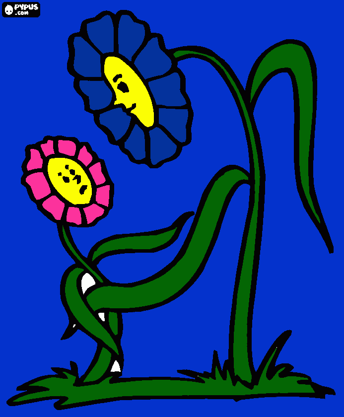 gratis malvorlagen Zwei Blumen