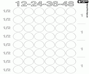 malvorlagen Von 1 Ei bis 4 Dutzende zählen ausmalbilder