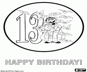 malvorlagen 13 Jahre Gruß, Graf Dracula ausmalbilder