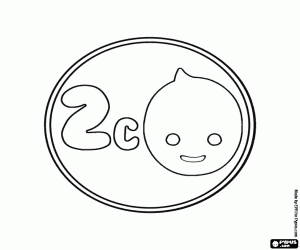 malvorlagen 2 Cent, eine Münze von Pypus ausmalbilder