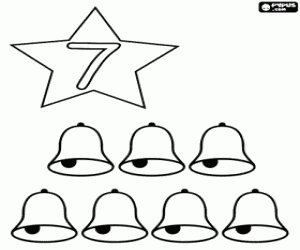 malvorlagen 7 Glocken und die Zahl sieben ausmalbilder