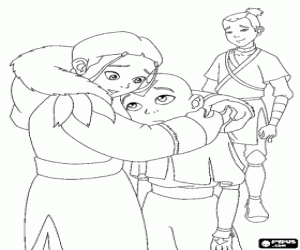 malvorlagen Aang, Katara und Sokka ausmalbilder