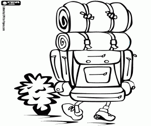 malvorlagen Abenteurer mit einem großen Rucksack ausmalbilder