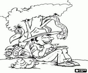 malvorlagen Ein Abenteurer und die Tiere ausmalbilder