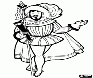 malvorlagen Admiral mit Teleskop und Speer ausmalbilder