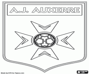 malvorlagen AJ Auxerre-Schild ausmalbilder