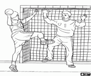malvorlagen Aktion in einem Handball-Spiel ausmalbilder