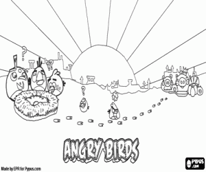 malvorlagen Angry Birds. Video Game ausmalbilder