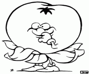 malvorlagen Eine animierte Tomate ausmalbilder