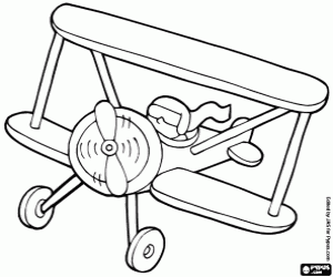 malvorlagen Antikes Flugzeug, Vorderansicht ausmalbilder