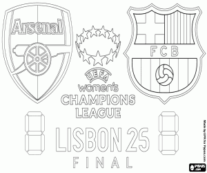malvorlagen Arsenal vs Barcelona, Finale 2025 ausmalbilder