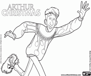 malvorlagen Arthur Christmas in Eile ausmalbilder