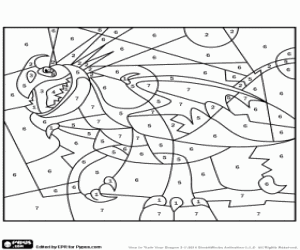 malvorlagen Astrid Drache mit Zahlen ausmalbilder