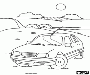 malvorlagen Auto in der landschaft ausmalbilder