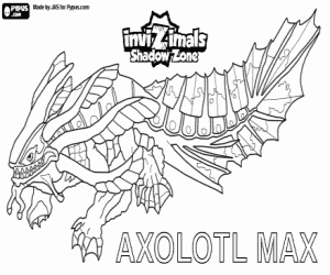 malvorlagen Axolotl Max, Invizimals Schattenzone ausmalbilder
