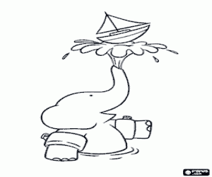 malvorlagen Babar der Elefant und Spielzeug Boot ausmalbilder