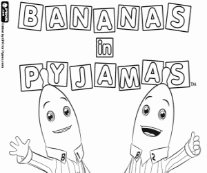malvorlagen Bananas in Pyjamas logo ausmalbilder