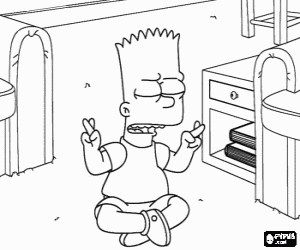 malvorlagen Bart Simpson Kreuzung seine Finger ausmalbilder
