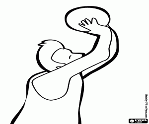 malvorlagen Basketball-Spieler im Wurf-action ausmalbilder