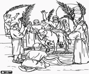malvorlagen Die Begrüßung zu Jesus in Jerusalem ausmalbilder