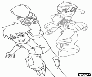 malvorlagen Ben 10 in Aktion mit Omnitrix ausmalbilder