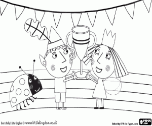 malvorlagen Ben und Holly mit der Trophäe ausmalbilder