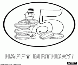 malvorlagen Bert und fünf Melonen für 5 Jahre ausmalbilder