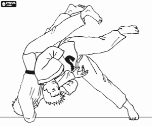 malvorlagen Eine Bewegung des Judo auf der tatami ausmalbilder