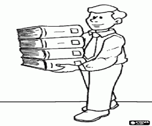 malvorlagen Der Bibliothekar mit Büchern ausmalbilder