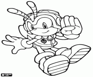 malvorlagen Die Biene von Sonic, Charmy Bee ausmalbilder