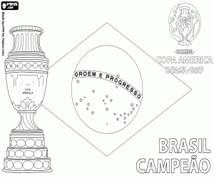 malvorlagen Brasilien, Meister Copa America 2019 ausmalbilder