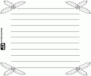 malvorlagen Brief mit Stechpalme für Weihnachten ausmalbilder