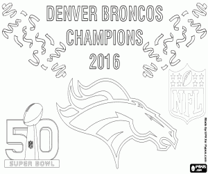 malvorlagen Broncos, Super Bowl-2016-Meister ausmalbilder