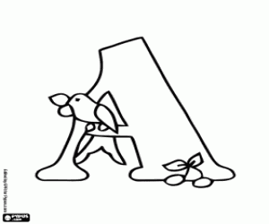 malvorlagen Buchstabe A und ein kleiner Vogel ausmalbilder