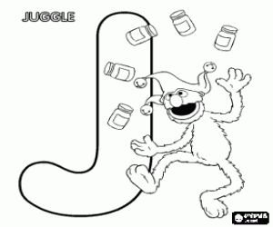 malvorlagen Buchstabe J und Grover von Sesame Street ausmalbilder