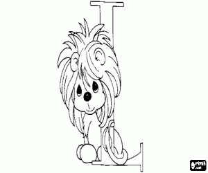 malvorlagen Buchstabe L mit einem kleinen löwe ausmalbilder