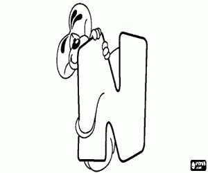 malvorlagen Buchstabe N mit dem schelmischen mäuschen ausmalbilder