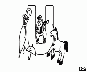 malvorlagen Buchstabe U mit Objekten ausmalbilder