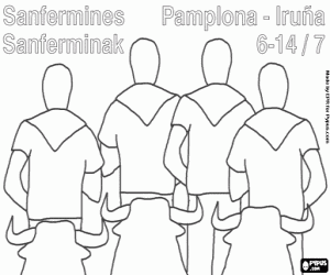 malvorlagen Die bullen in San Fermin in Pamplona ausmalbilder
