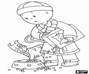 malvorlagen Caillou und Katzenfutter für Gilbert ausmalbilder