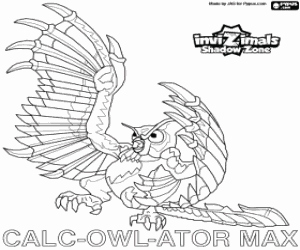 malvorlagen Calc-Owl-Ator Max, Invizimals SZ ausmalbilder