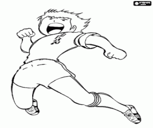 malvorlagen Captain Tsubasa jubelt über ein Tor ausmalbilder