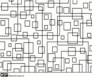 malvorlagen Chaotische Muster der Vierecke ausmalbilder