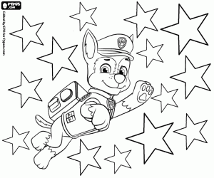 malvorlagen Chase und die Sterne, Paw Patrol ausmalbilder